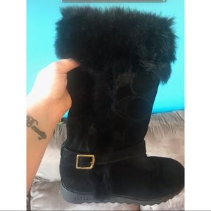 Coach fur boots
